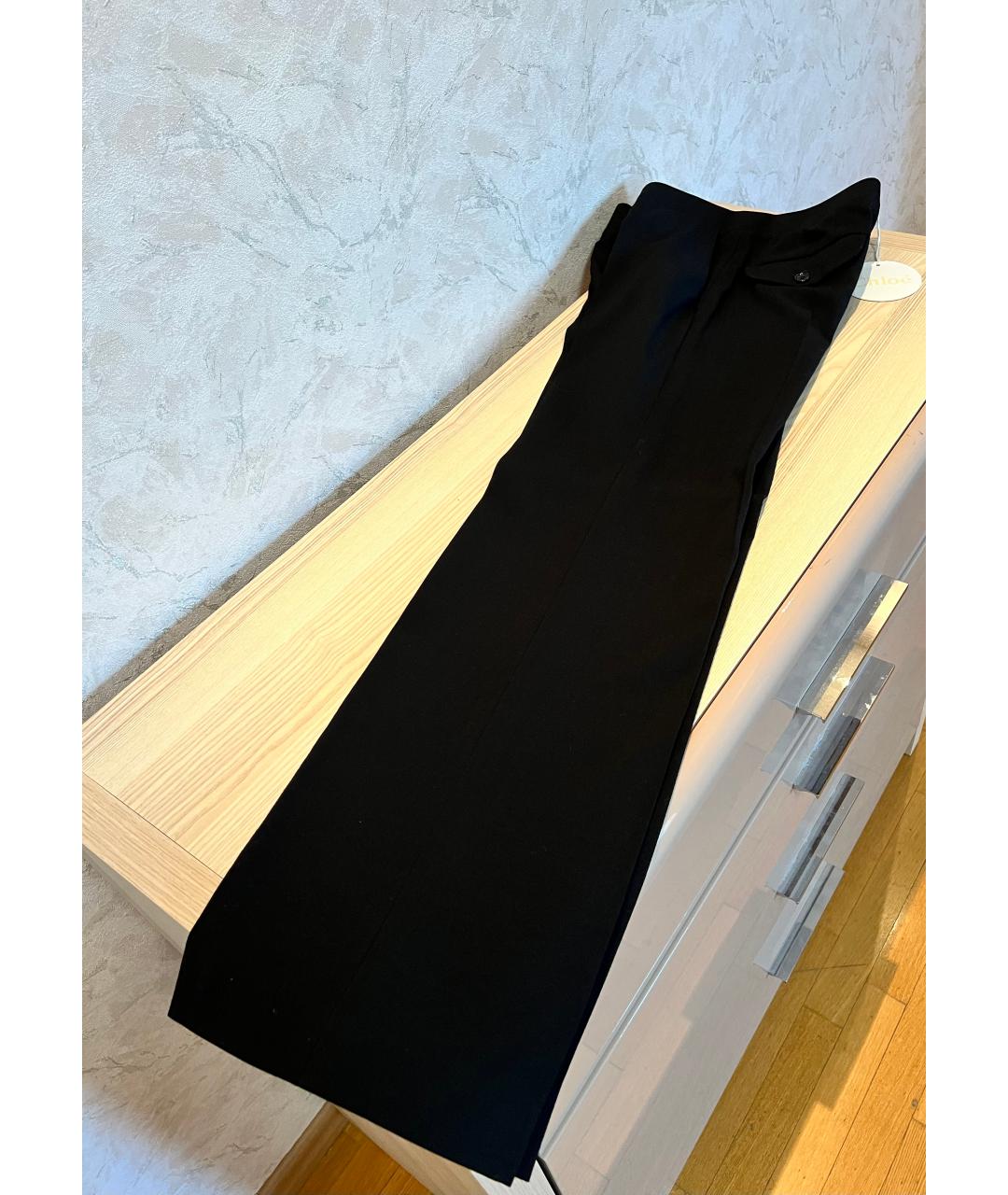 CHLOE Черные шерстяные прямые брюки, фото 2