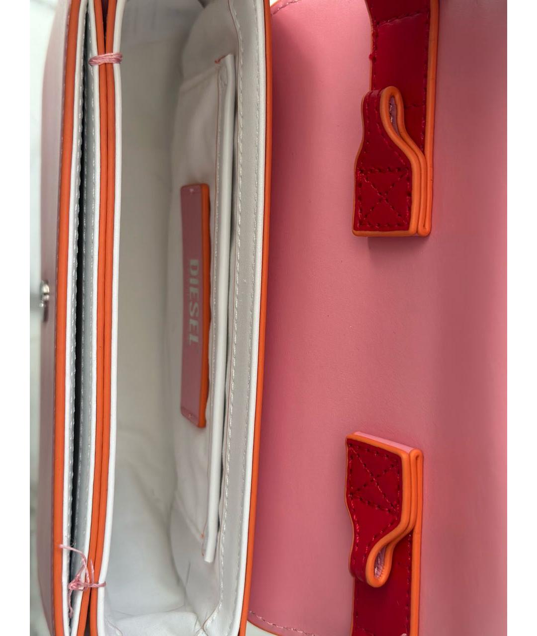 DIESEL Розовая кожаная сумка через плечо, фото 3