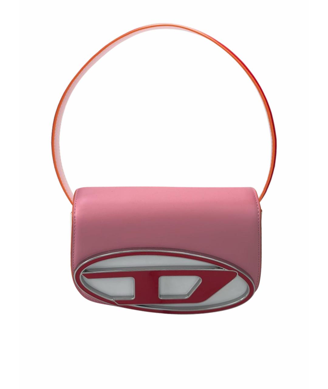 DIESEL Розовая кожаная сумка через плечо, фото 1