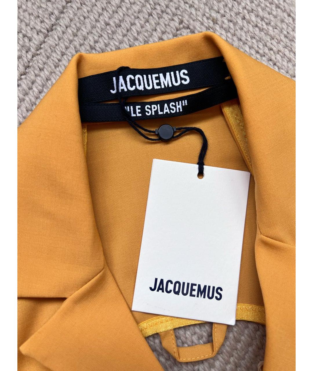 JACQUEMUS Оранжевое шерстяное платье, фото 7