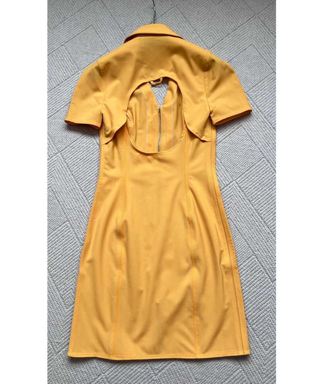 JACQUEMUS Оранжевое шерстяное платье, фото 6