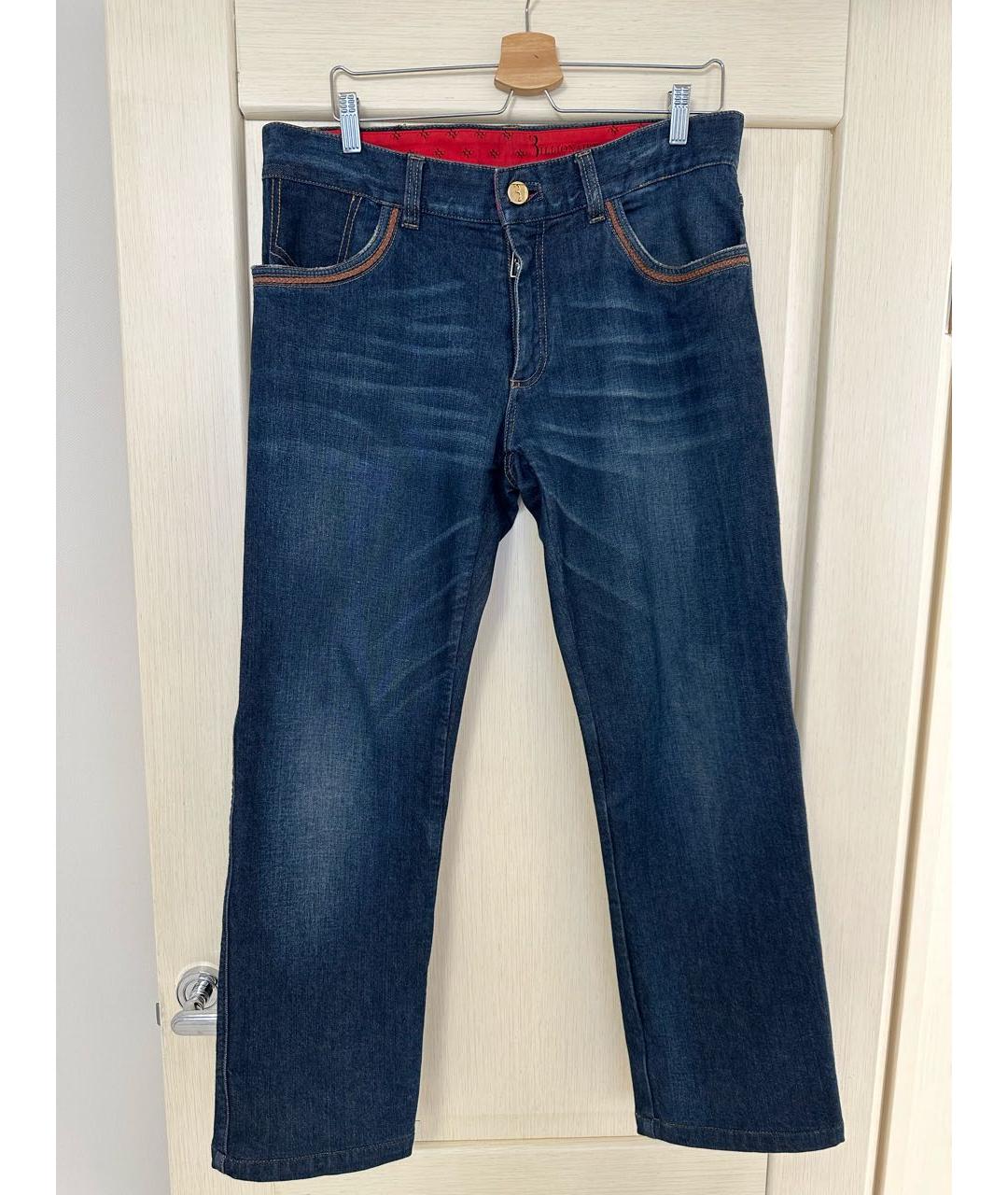 BILLIONAIRE Синие хлопковые прямые джинсы, фото 9