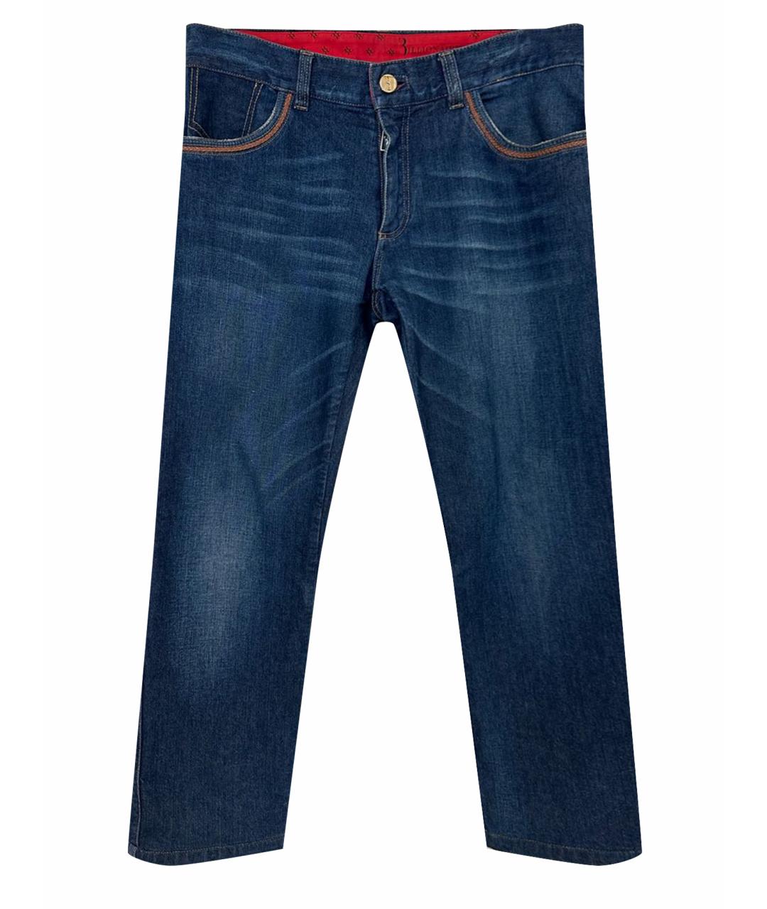 BILLIONAIRE Синие хлопковые прямые джинсы, фото 1