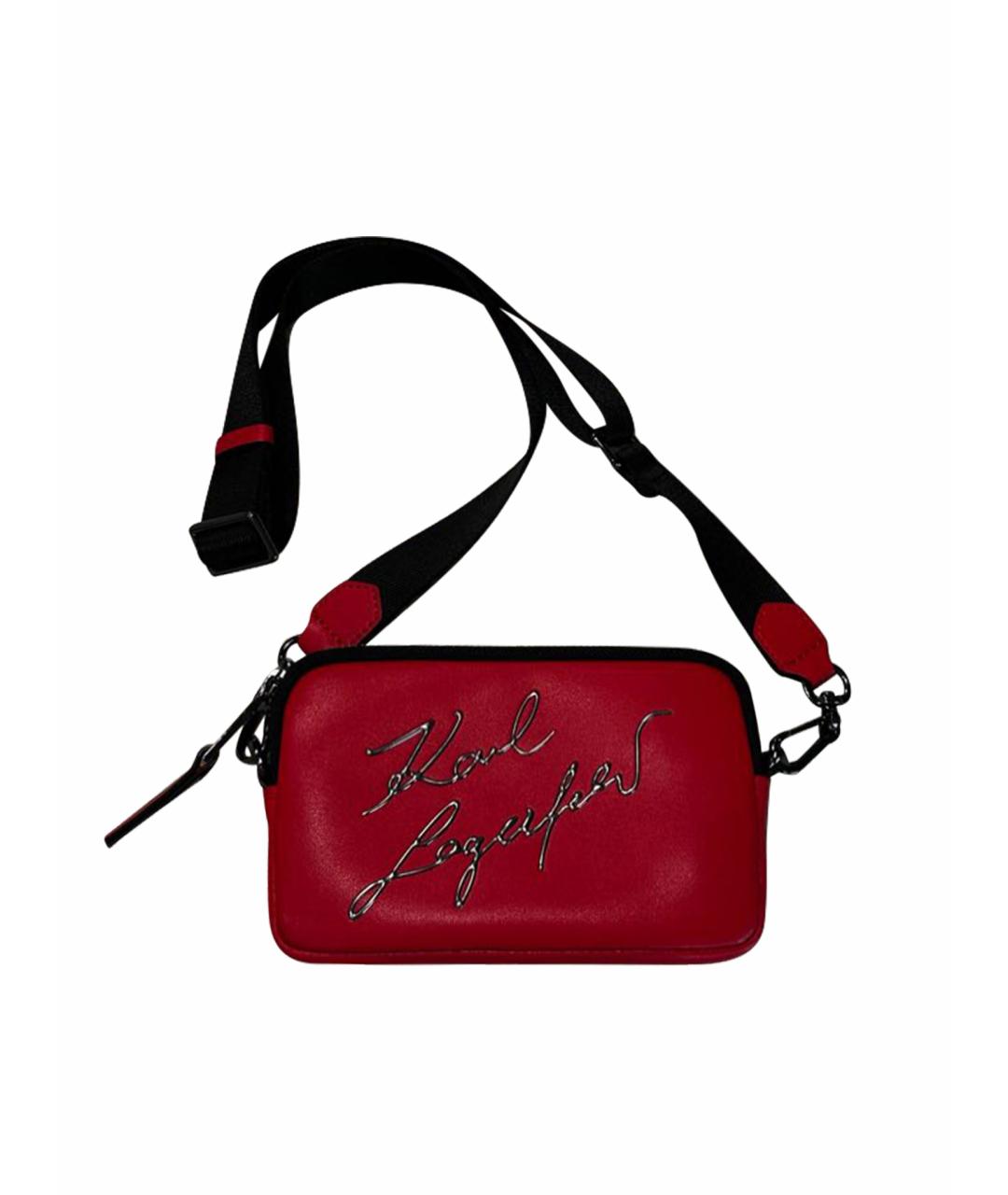 KARL LAGERFELD Красная кожаная сумка через плечо, фото 1