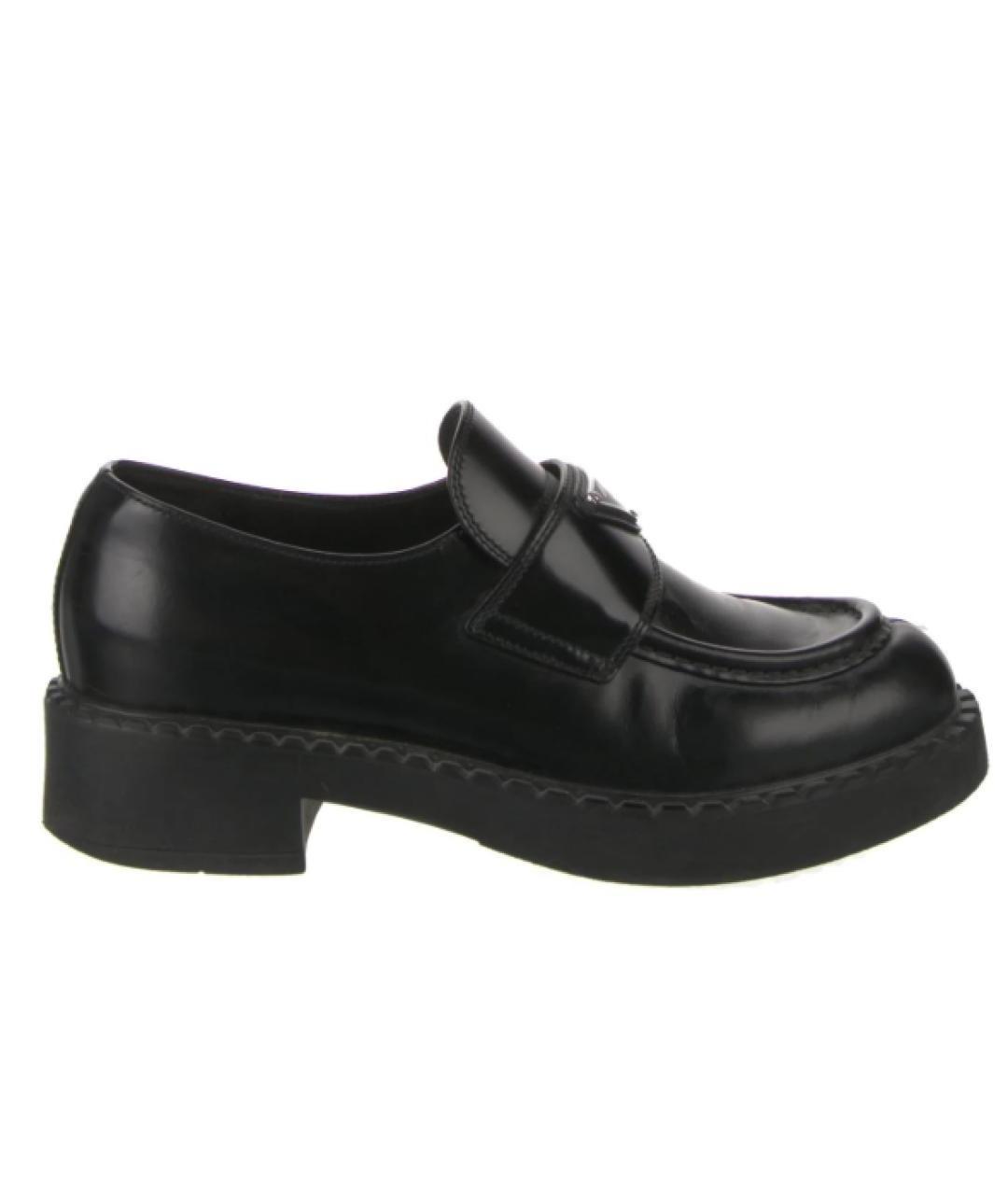 PRADA Черные кожаные лоферы, фото 1