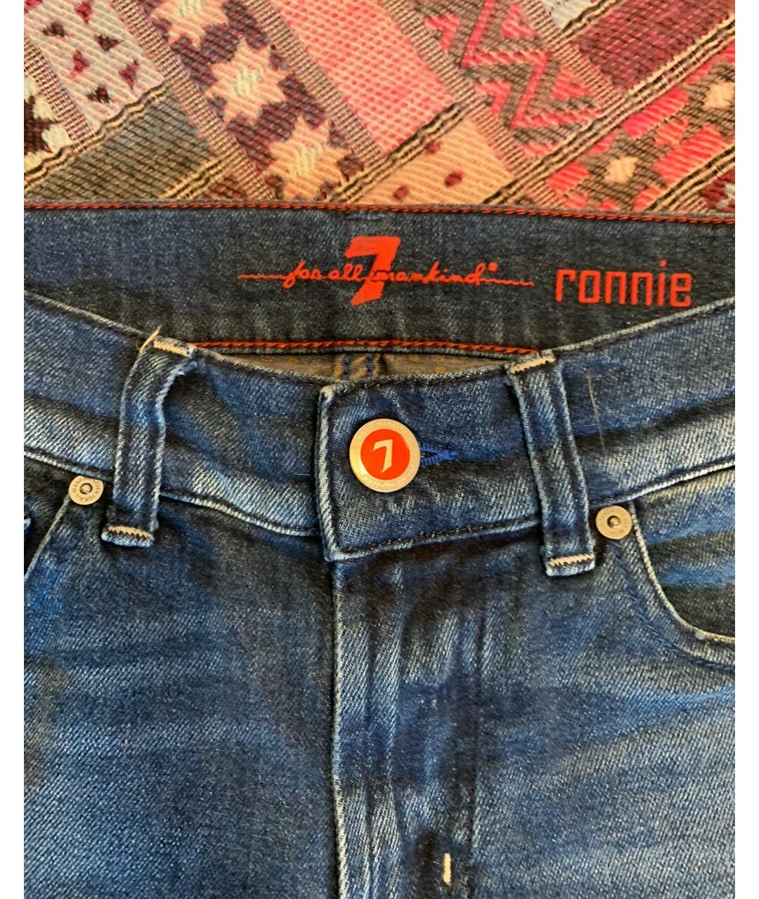 7 FOR ALL MANKIND Синие хлопковые джинсы скинни, фото 2