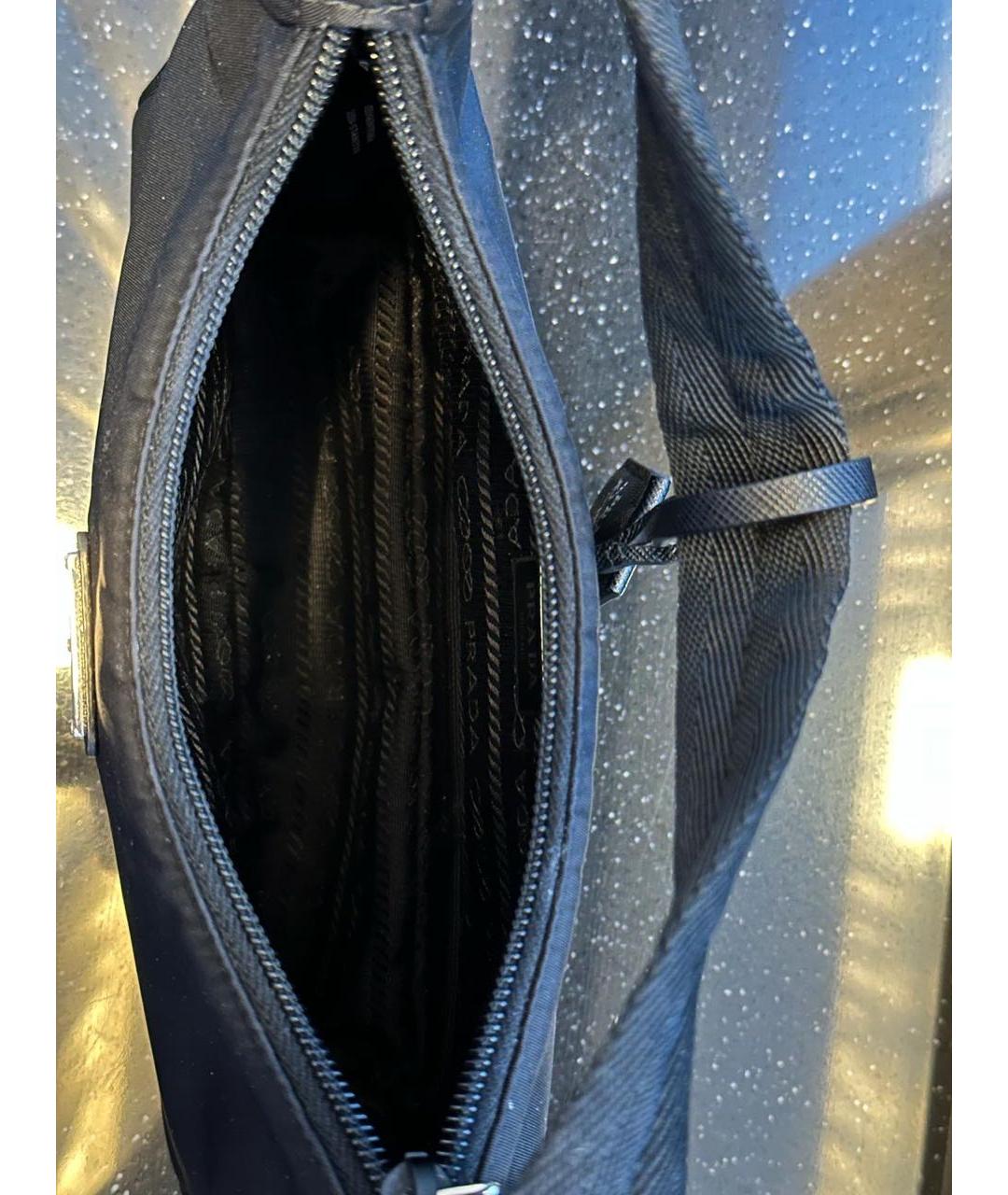 PRADA Черная тканевая сумка с короткими ручками, фото 4