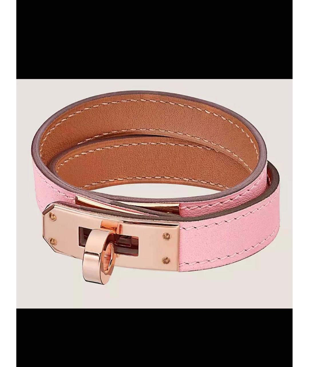 HERMES PRE-OWNED Розовый кожаный браслет, фото 5