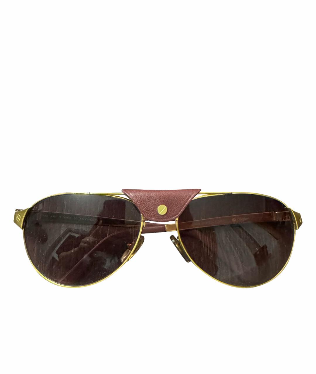 CARTIER Золотые металлические солнцезащитные очки, фото 1