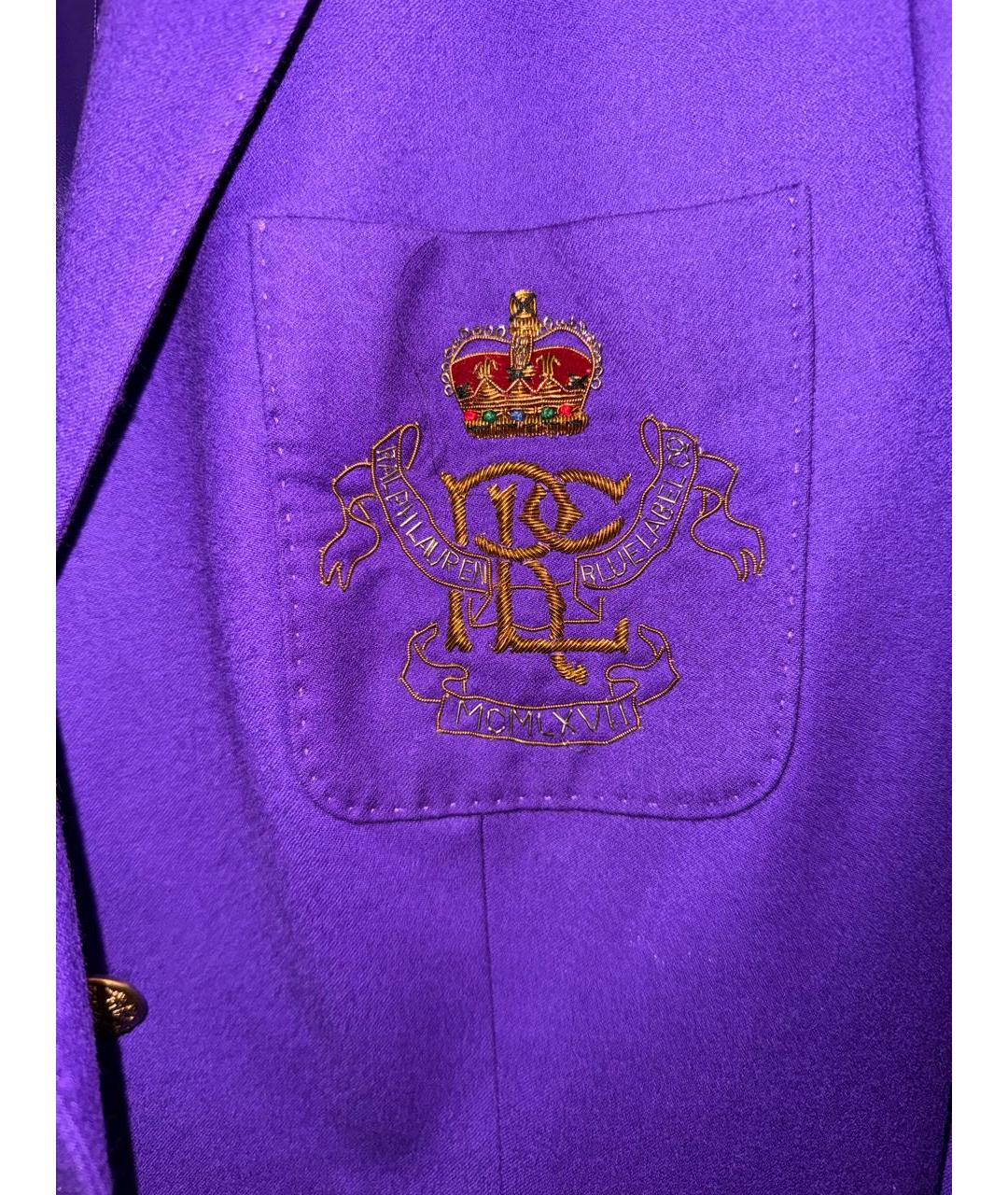 RALPH LAUREN Фиолетовый шерстяной жакет/пиджак, фото 4