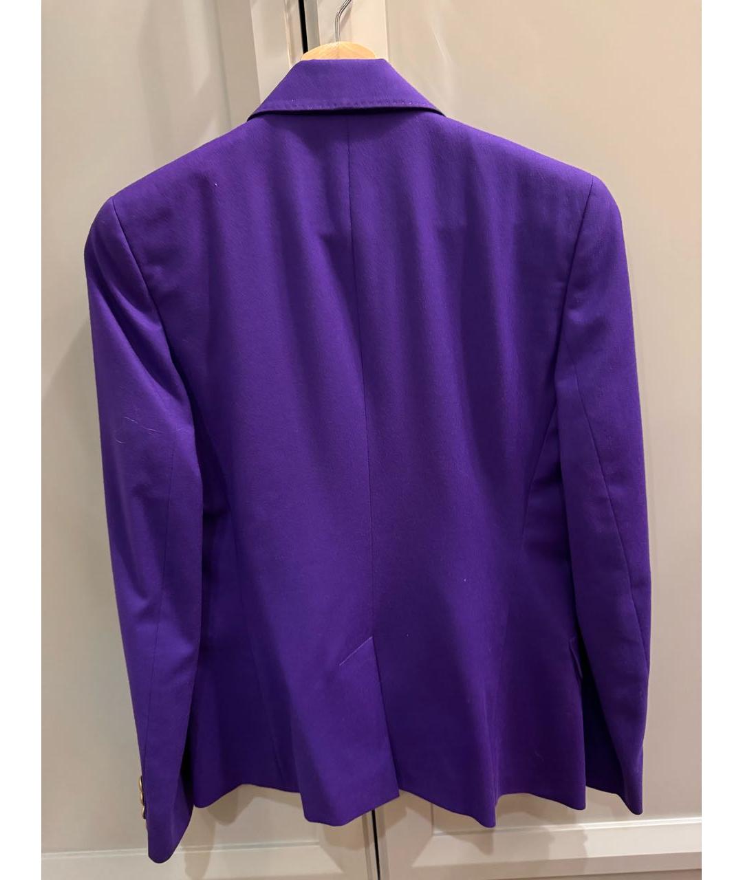 RALPH LAUREN Фиолетовый шерстяной жакет/пиджак, фото 2