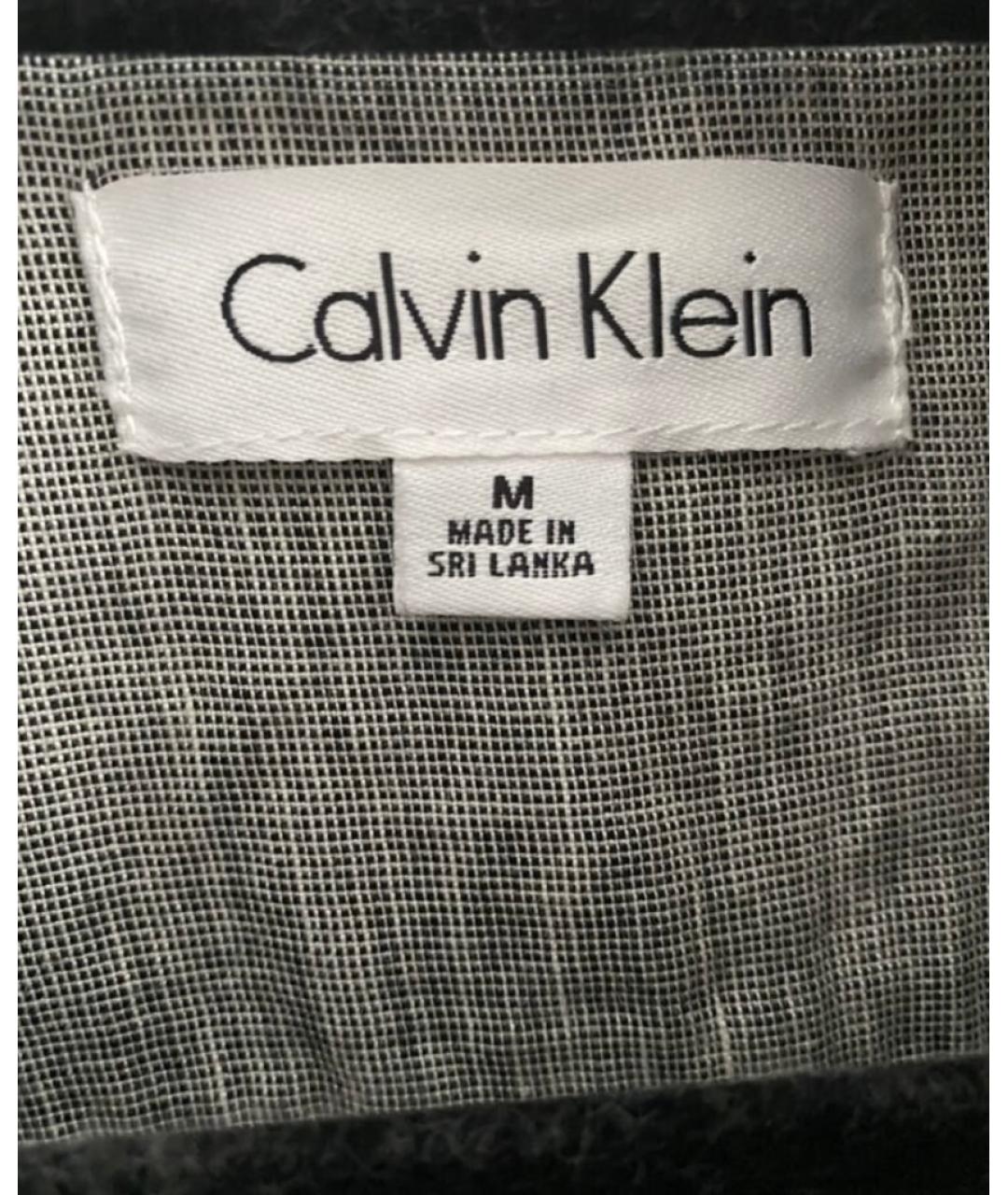 CALVIN KLEIN Серая льняная куртка, фото 4