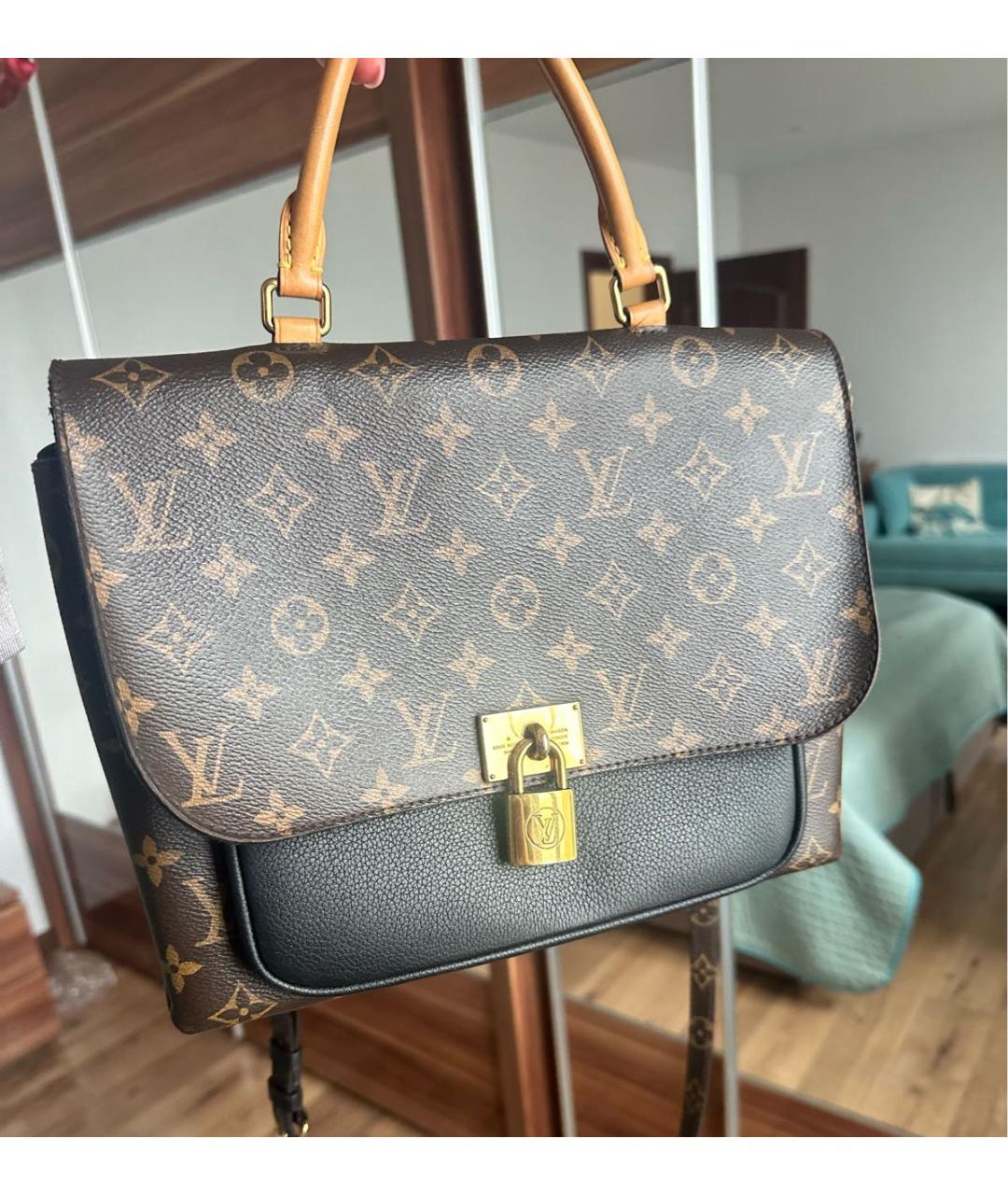 LOUIS VUITTON Коричневая кожаная сумка через плечо, фото 2