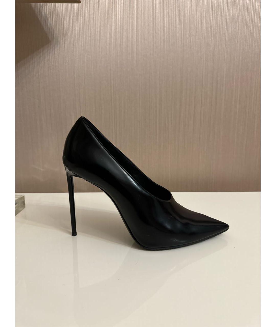 SAINT LAURENT Черные туфли из лакированной кожи, фото 8