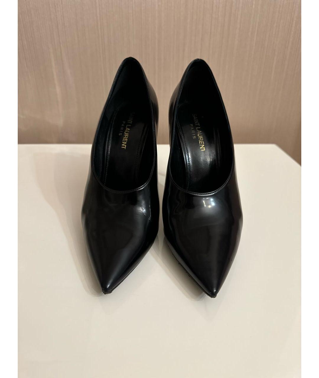 SAINT LAURENT Черные туфли из лакированной кожи, фото 2