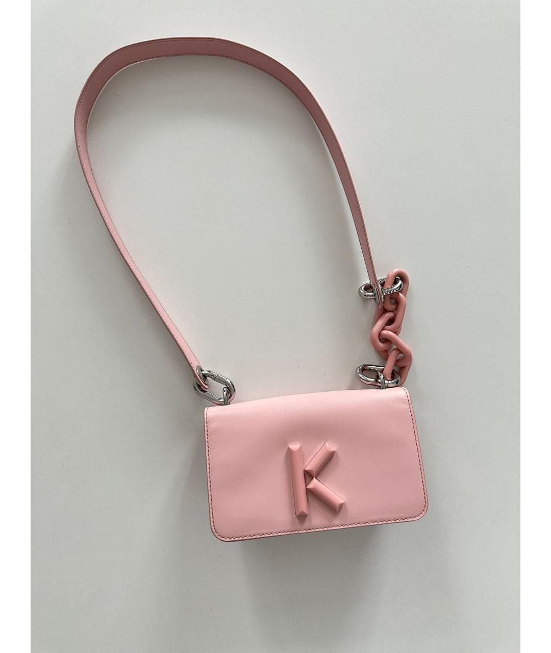 KENZO Розовая кожаная сумка через плечо, фото 4