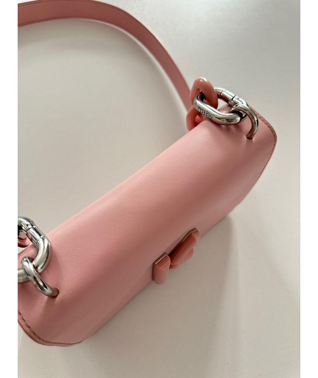 KENZO Розовая кожаная сумка через плечо, фото 7