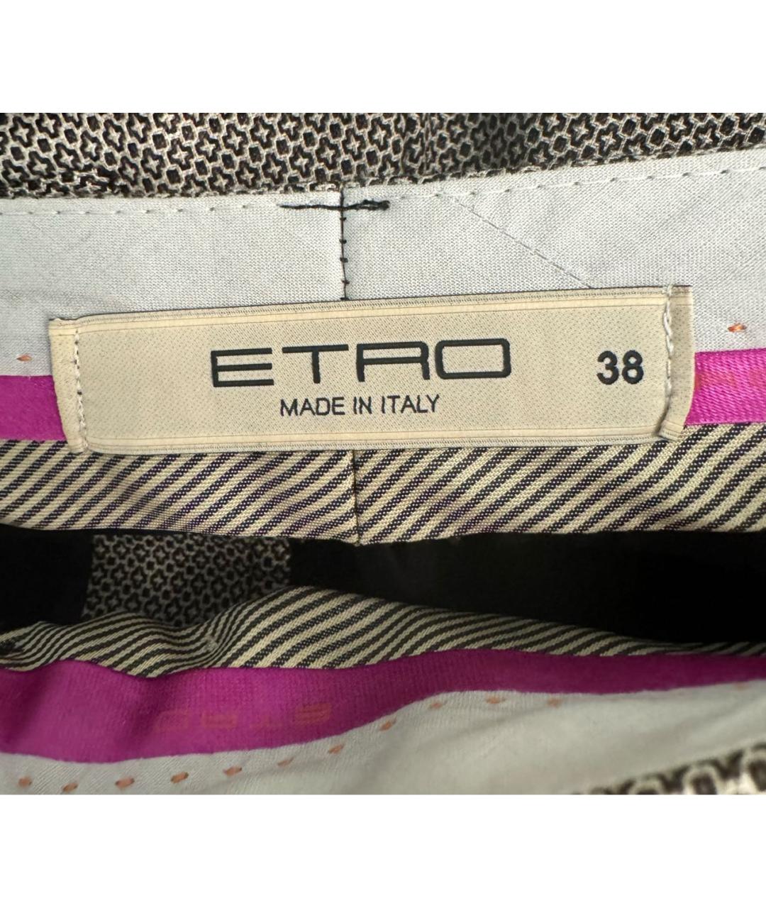 ETRO Бежевые шерстяные прямые брюки, фото 5