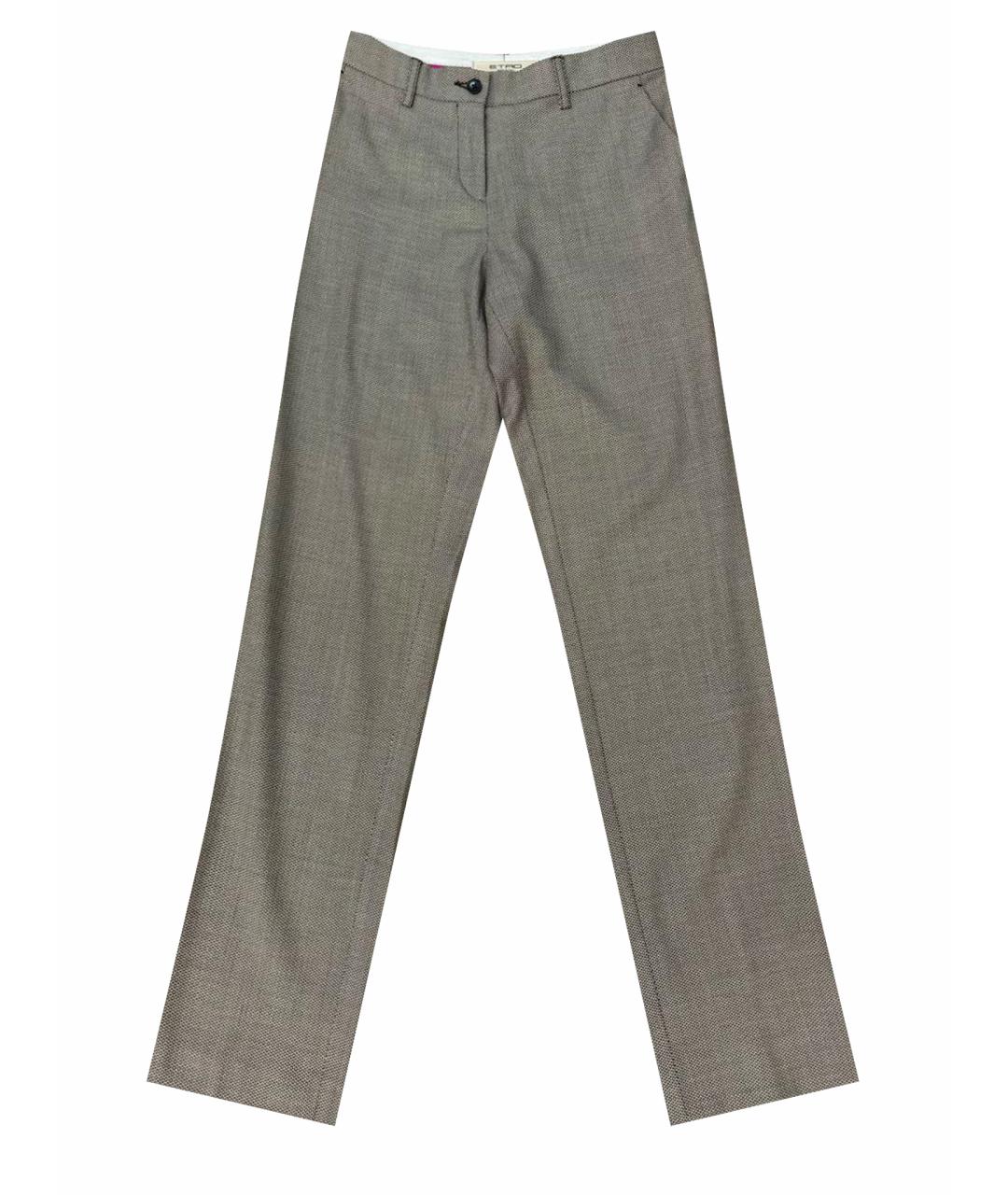 ETRO Бежевые шерстяные прямые брюки, фото 1