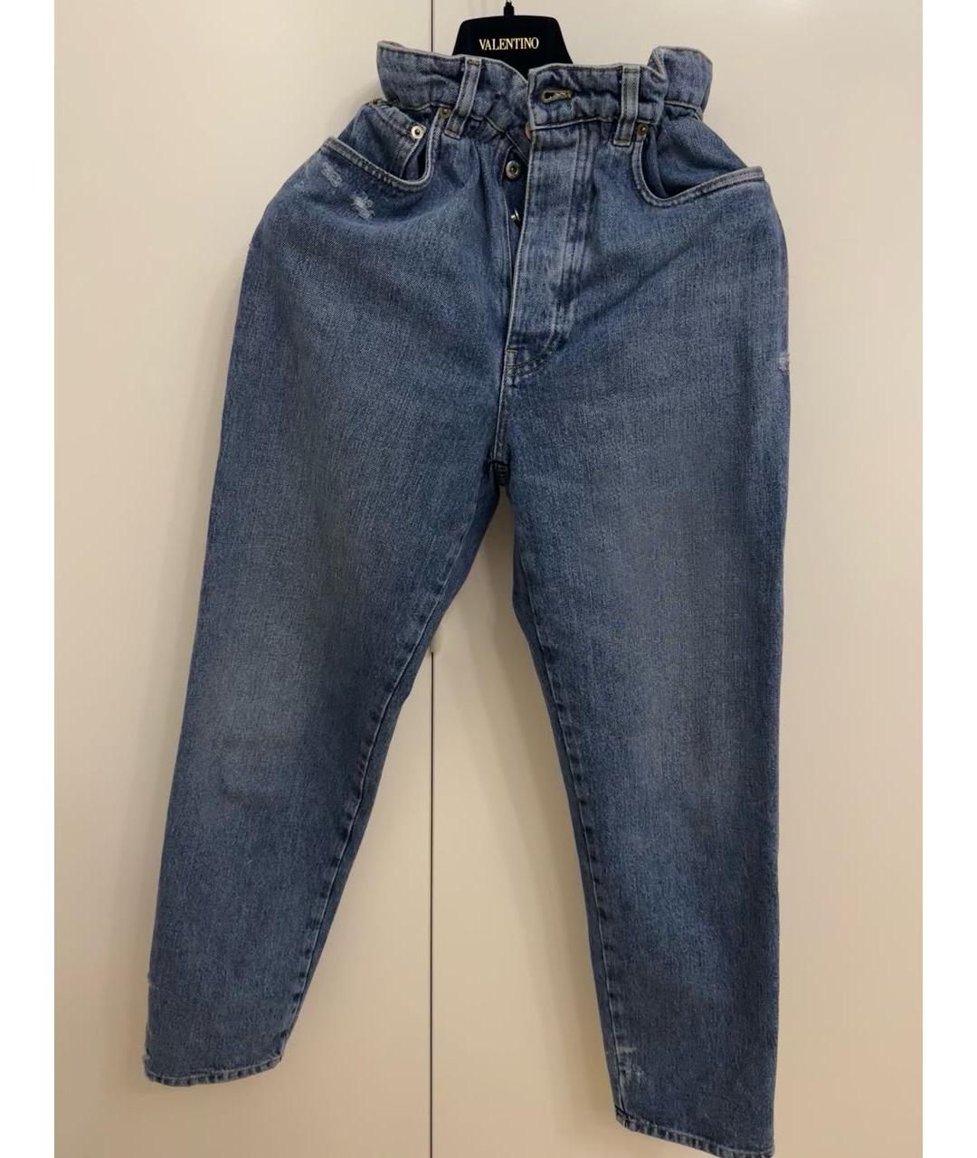 MIU MIU Синие хлопковые прямые джинсы, фото 6