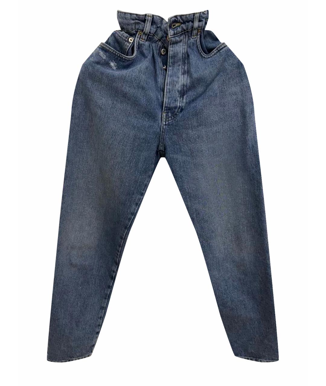 MIU MIU Синие хлопковые прямые джинсы, фото 1