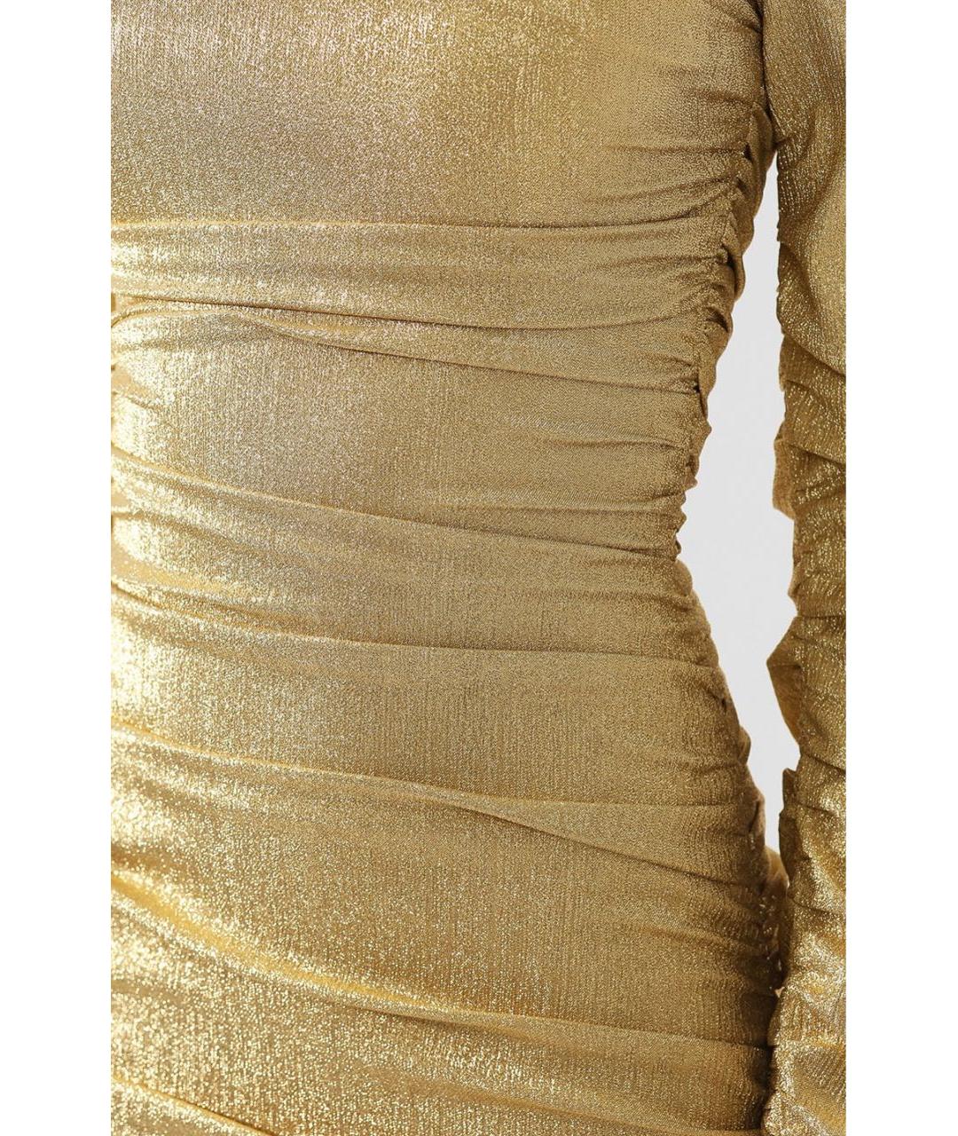 DOLCE&GABBANA Золотое коктейльное платье, фото 4