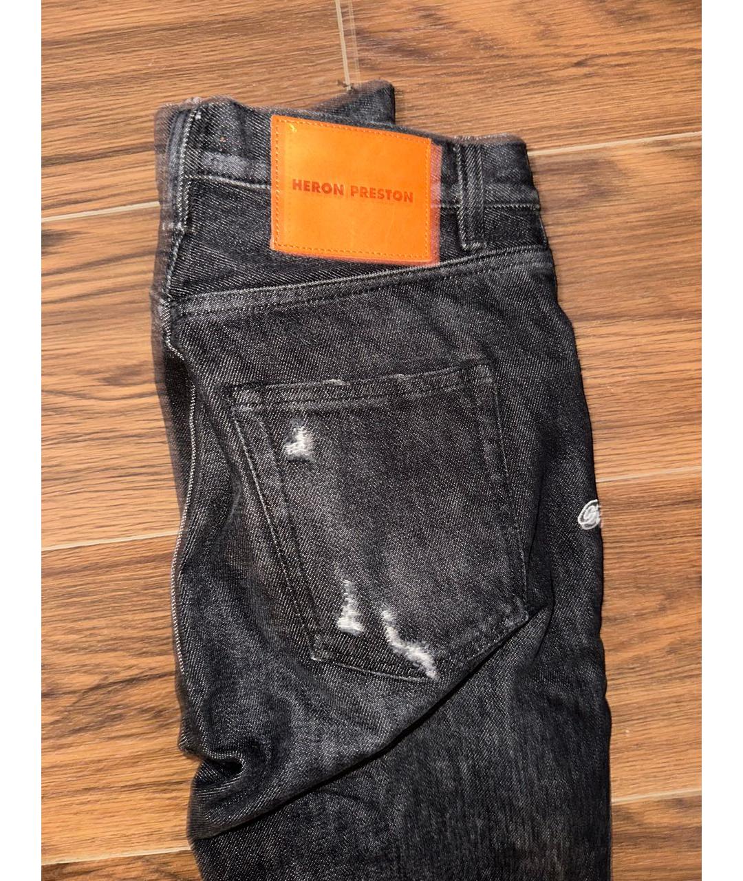 HERON PRESTON Антрацитовые хлопковые джинсы слим, фото 4