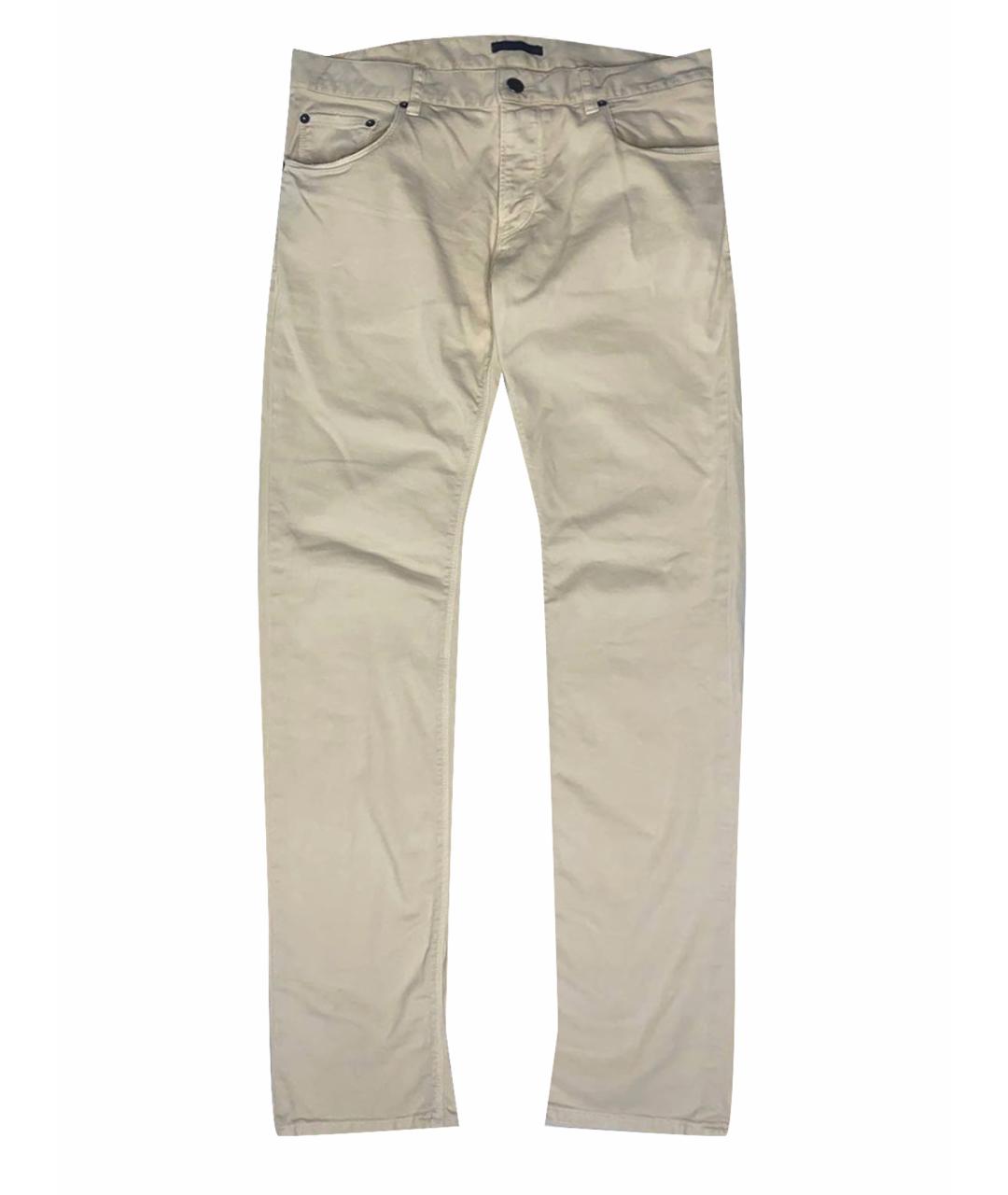 PRADA Бежевые хлопковые джинсы слим, фото 1