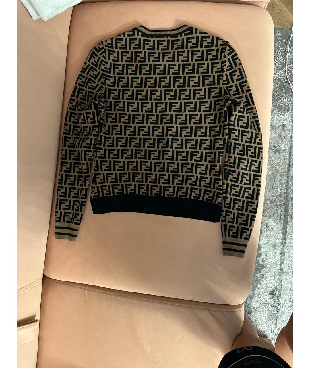 FENDI Коричневый полиэстеровый джемпер / свитер, фото 2