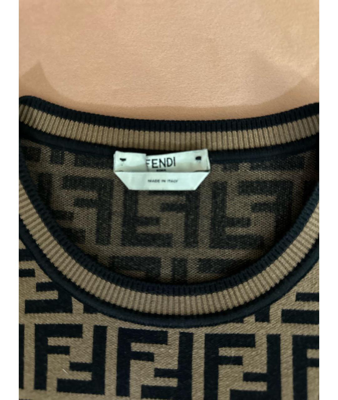 FENDI Коричневый полиэстеровый джемпер / свитер, фото 3