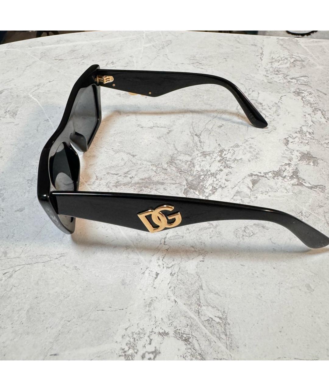DOLCE&GABBANA Черные пластиковые солнцезащитные очки, фото 2