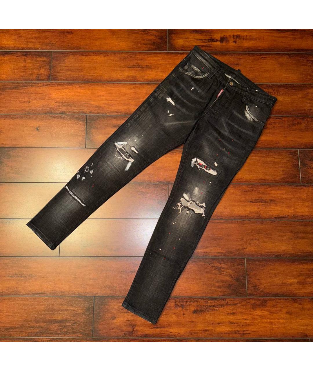 DSQUARED2 Черные хлопко-эластановые джинсы скинни, фото 9