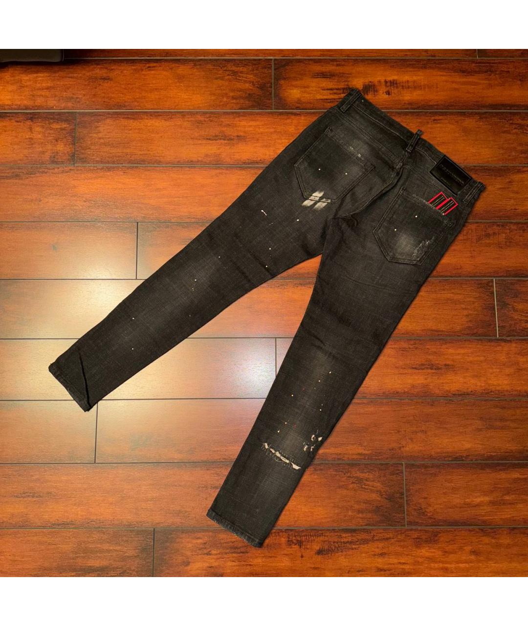 DSQUARED2 Черные хлопко-эластановые джинсы скинни, фото 2
