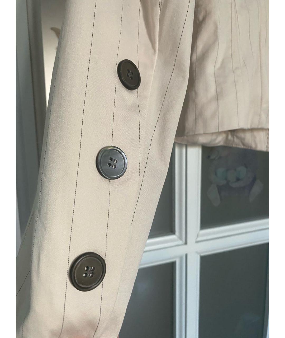 MARC CAIN Бежевый хлопко-эластановый жакет/пиджак, фото 7