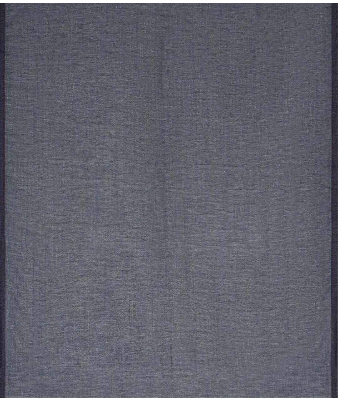 ERMENEGILDO ZEGNA Темно-синий хлопковый шарф, фото 3
