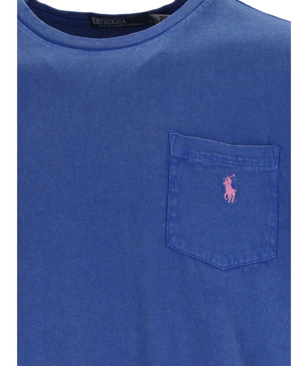 POLO RALPH LAUREN Синяя хлопковая футболка, фото 3