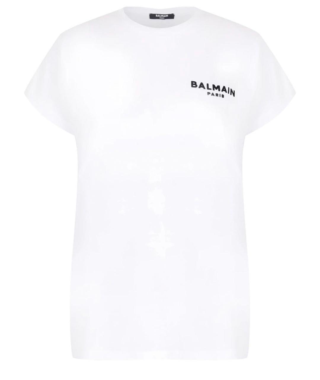BALMAIN Белая хлопковая футболка, фото 1