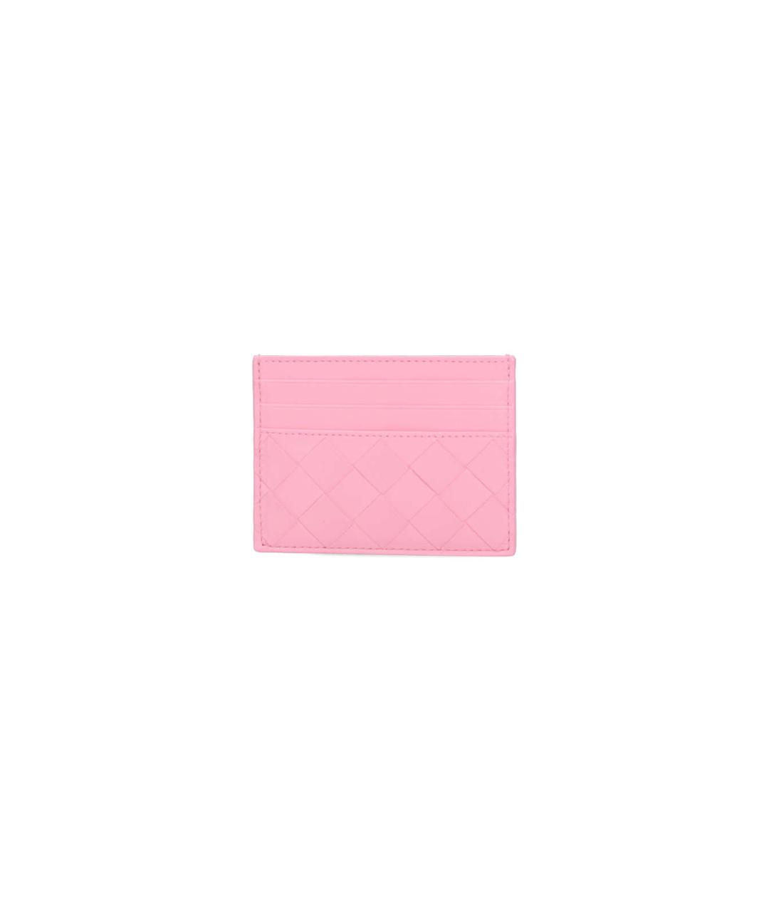 BOTTEGA VENETA Розовый кожаный кардхолдер, фото 2