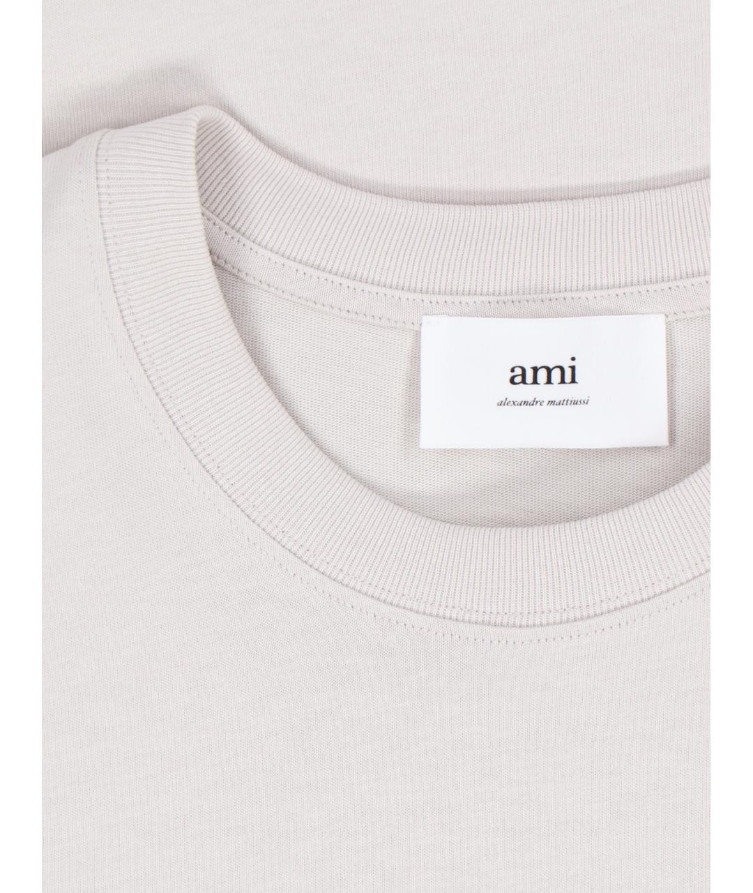 AMI Белая хлопковая футболка, фото 4