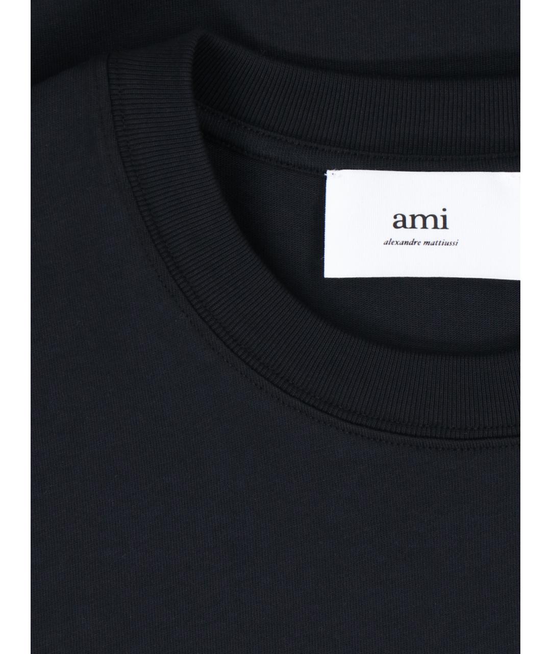 AMI Черная хлопковая футболка, фото 4