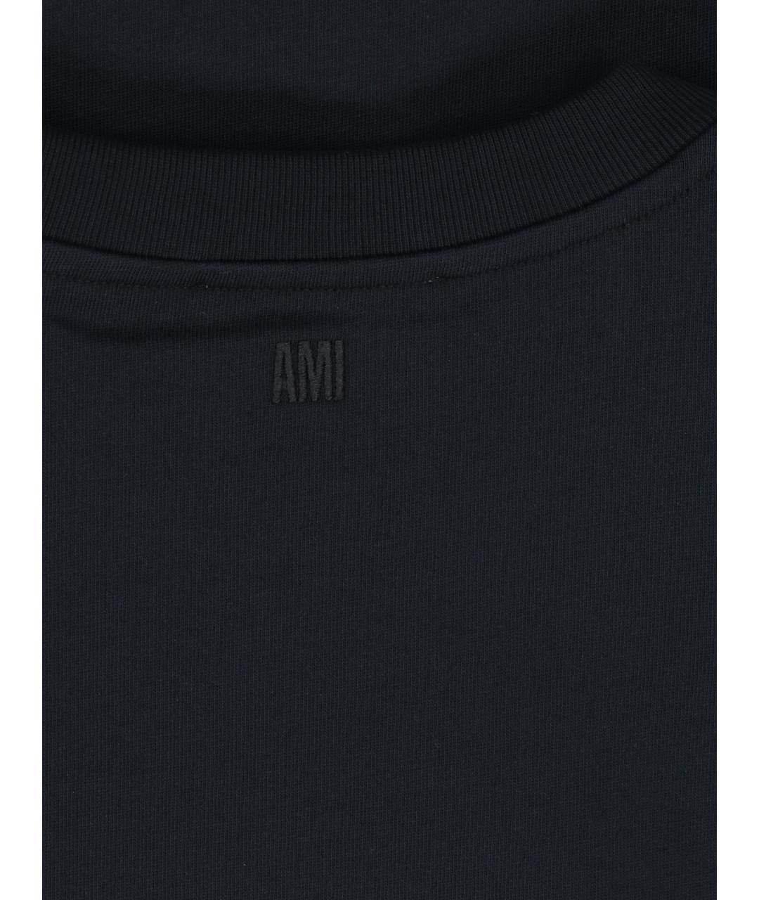 AMI Черная хлопковая футболка, фото 3