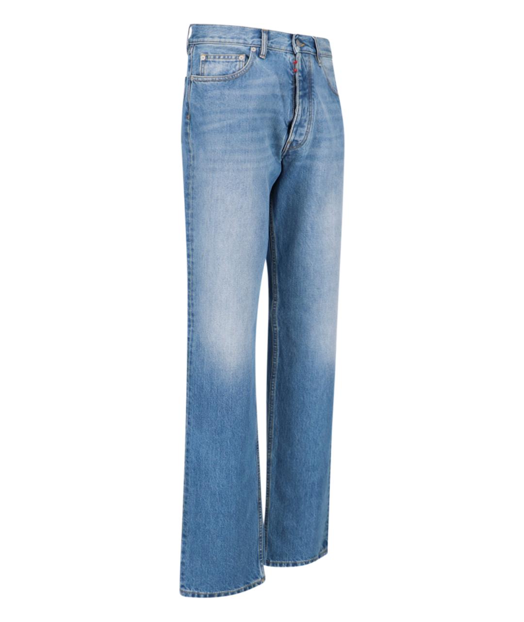 MAISON MARGIELA Синие хлопковые прямые джинсы, фото 2