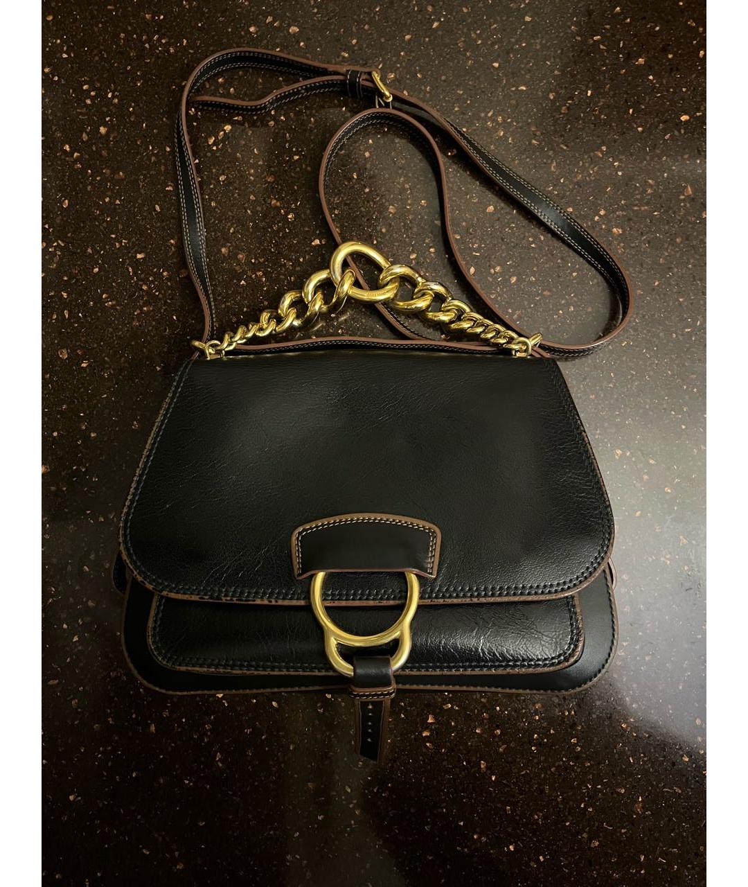 MIU MIU Черная кожаная сумка через плечо, фото 4