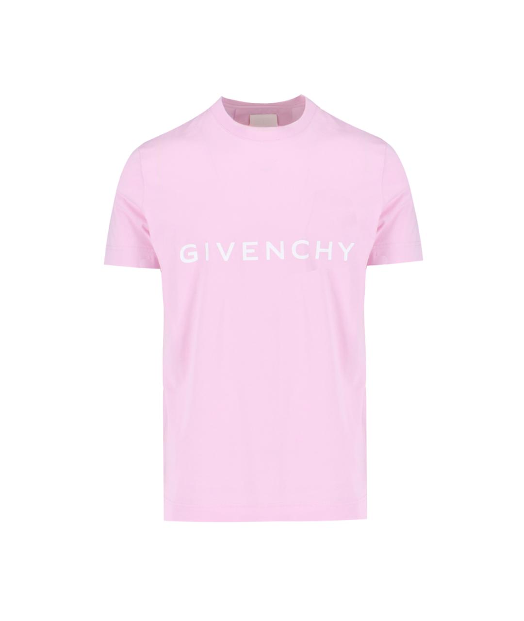 GIVENCHY Розовая хлопковая футболка, фото 1