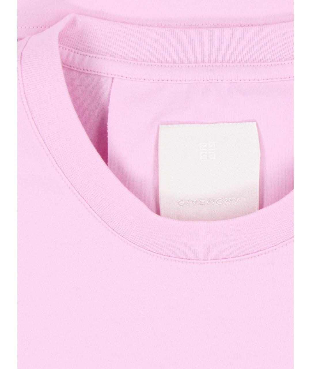 GIVENCHY Розовая хлопковая футболка, фото 4