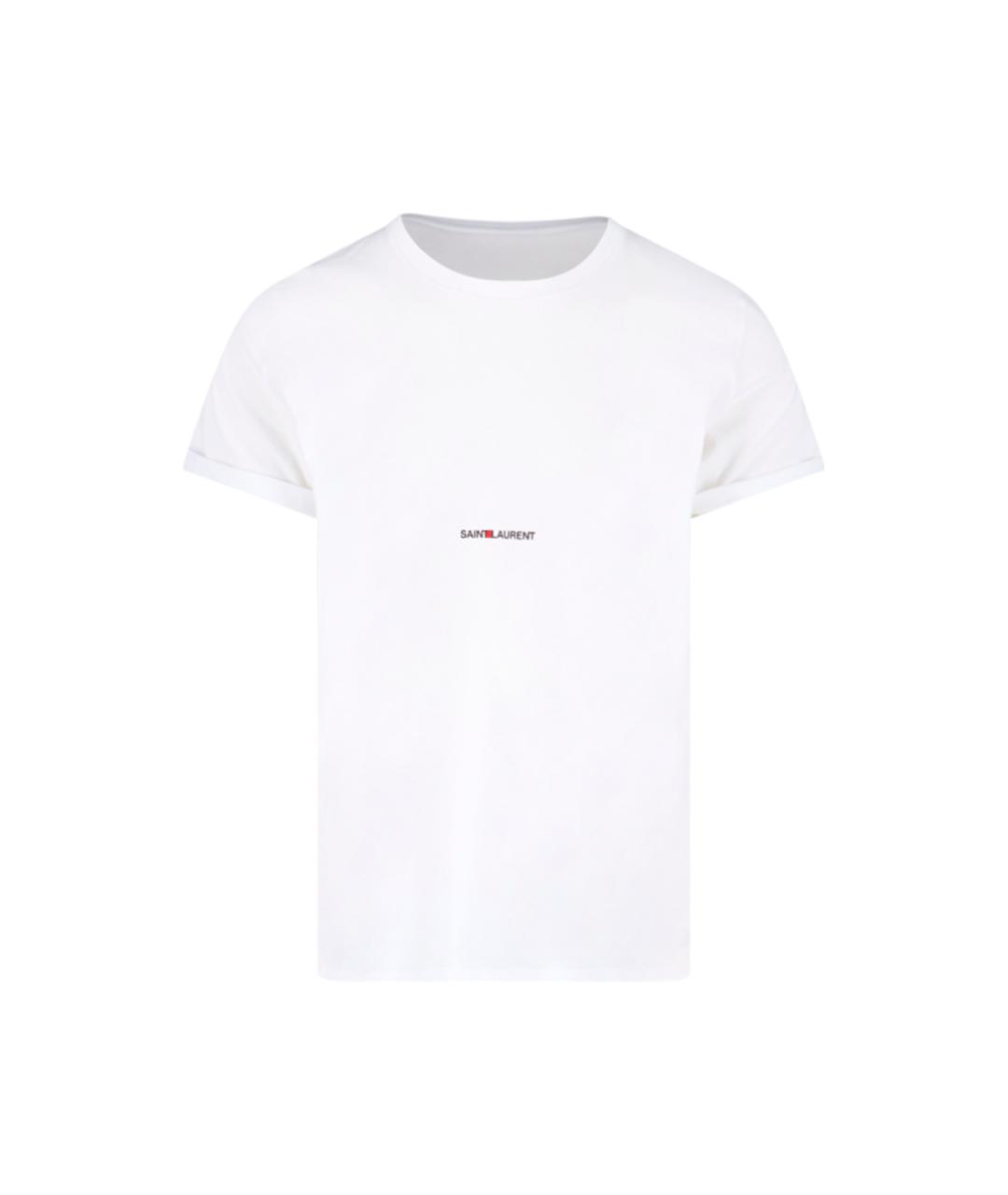 SAINT LAURENT Белая хлопковая футболка, фото 1