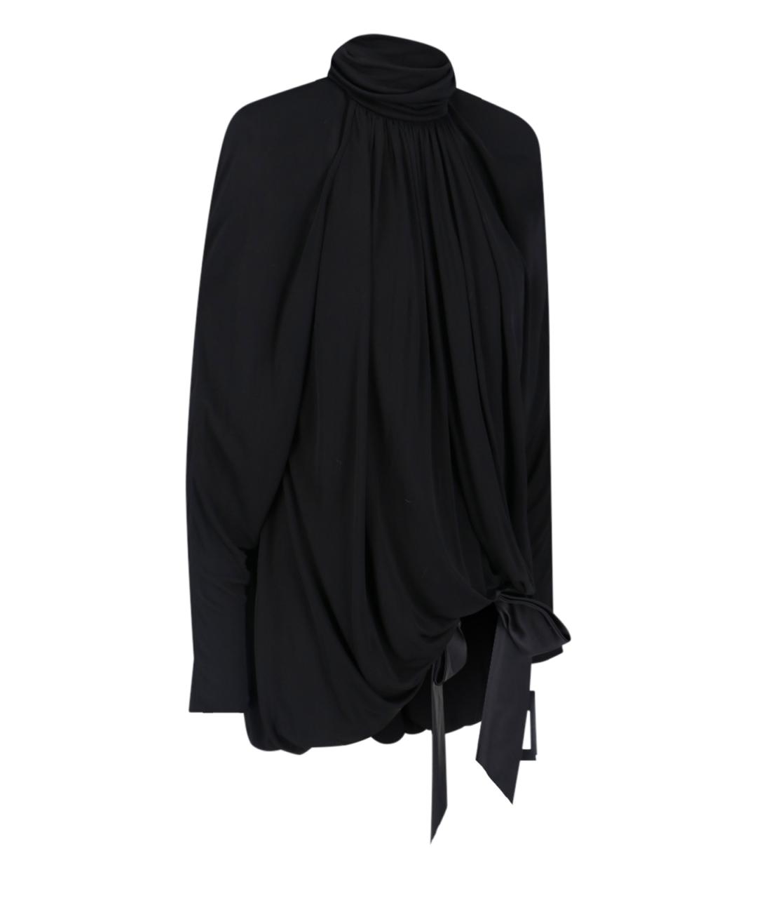 SAINT LAURENT Черное вискозное коктейльное платье, фото 2