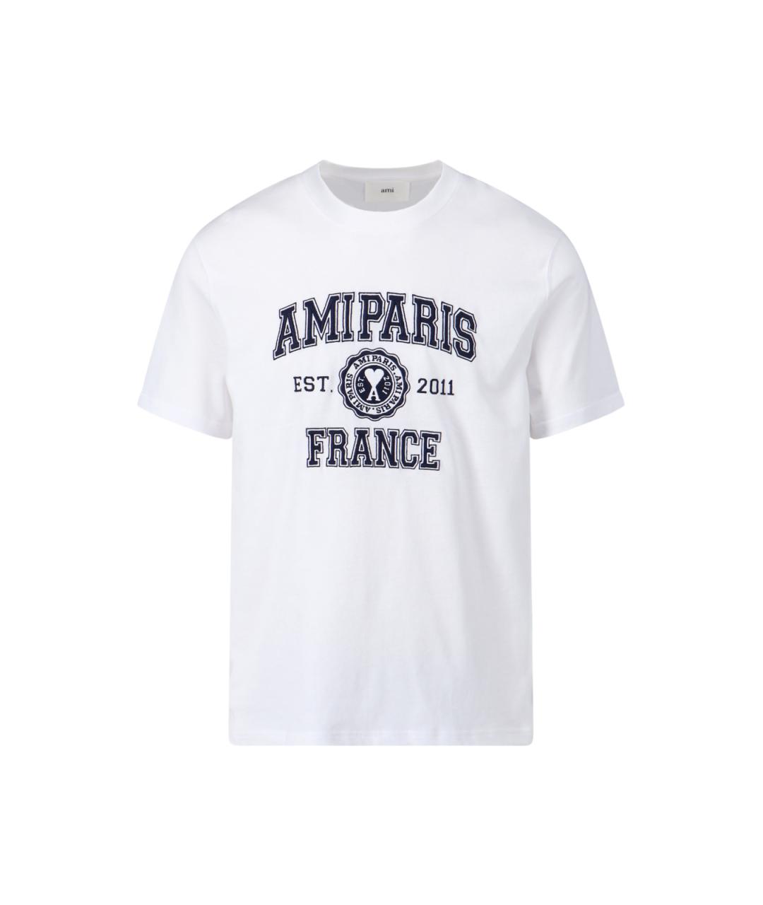 AMI Белая хлопковая футболка, фото 1