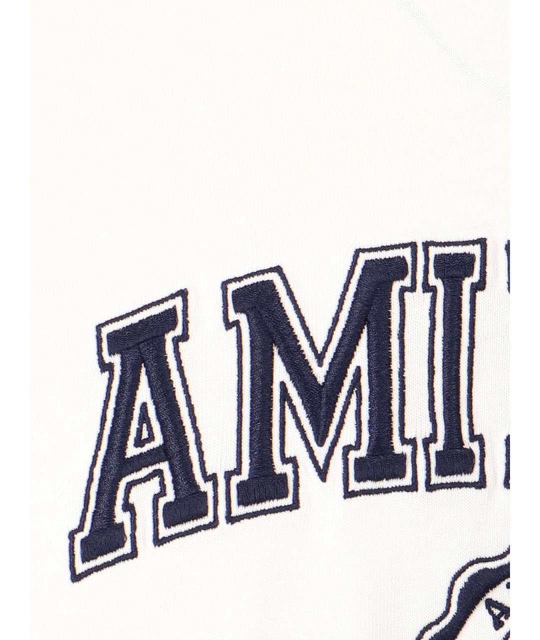 AMI Белая хлопковая футболка, фото 5
