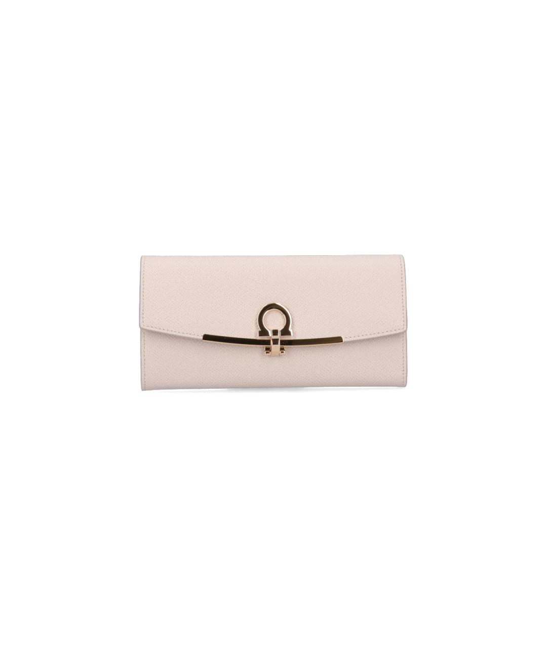 SALVATORE FERRAGAMO Белый кожаный кошелек, фото 1